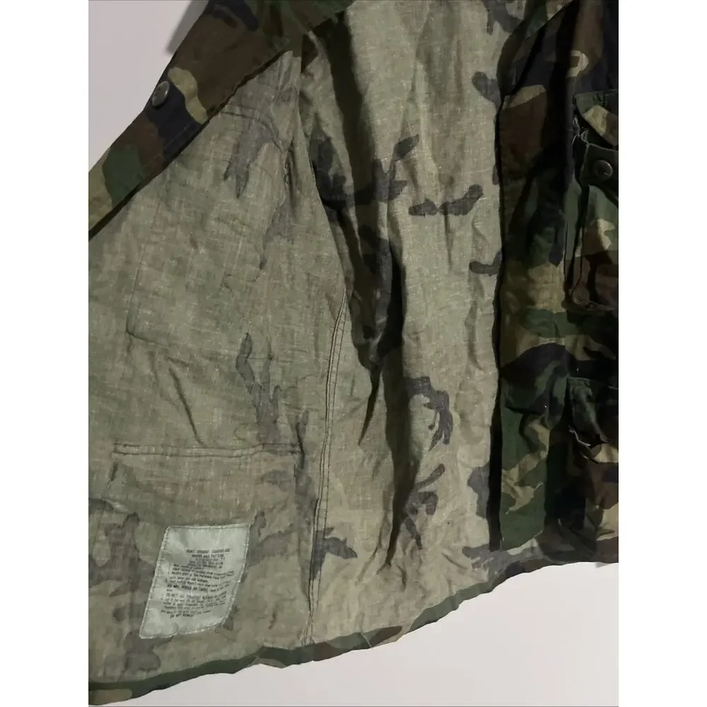US Military Woodland BDU Combat Coat Jacket Medium Regular Ripstop Selma USA
